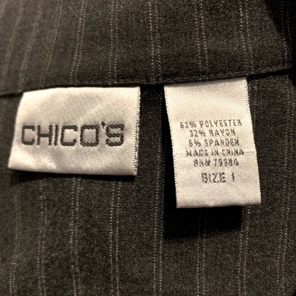 Chico’s charcoal grey pinstripe shirt jacket - Picture 4 of 10
